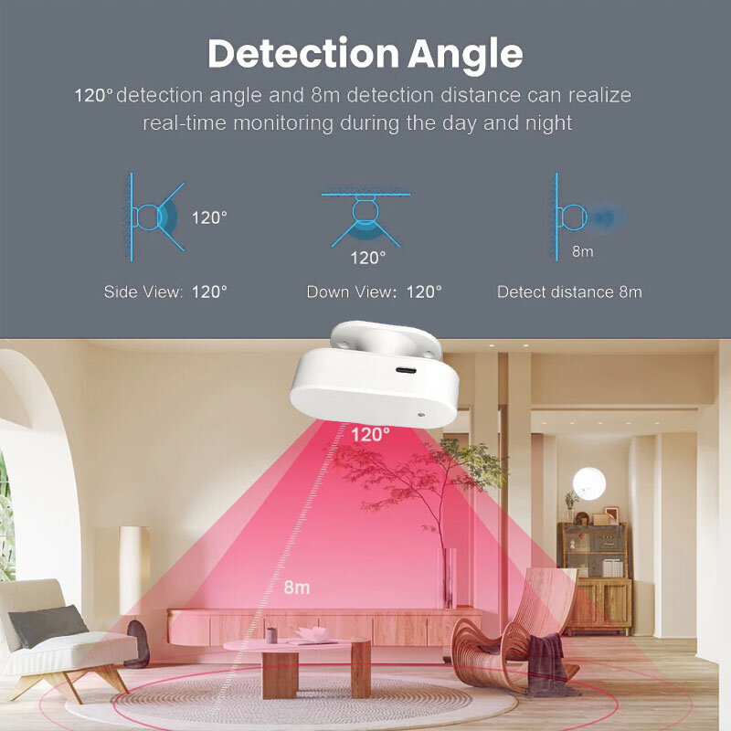Tuya Smart WiFi Zigbee-Détecteur de présence humaine avec radar à ondes millimétriques, détecteur de mouvement avec chaussure, détection de distance, 5 V, 110 V, 220V