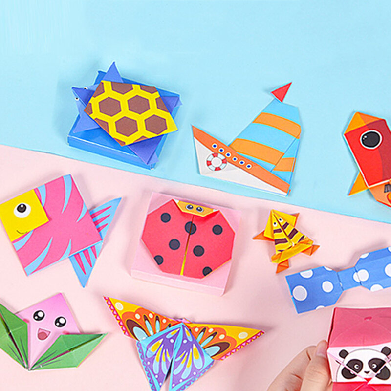 Papier Origami 3D pour bricolage, 54Pages, jouets artisanaux, animaux de dessin animé, Art Montessori, jouet éducatif d'apprentissage pour enfants