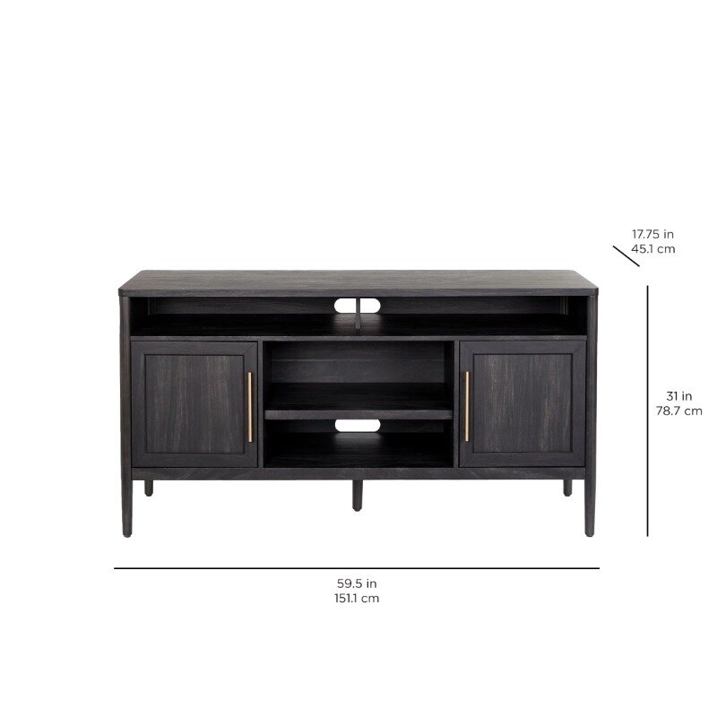 Better Homes & Gardens Oaklee TV Stand for TVs up to 70”, Charcoal Finish TV Stands