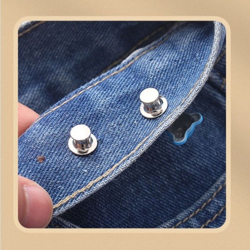 Falda ajustable de 2 piezas para pantalones vaqueros, accesorios de ropa con botón de cintura, hebilla