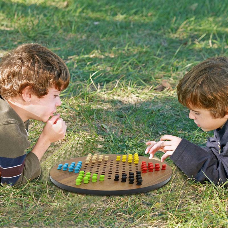 ไม้จีนหมากฮอส Board กลยุทธ์คลาสสิกเกมกระดานปริศนาคู่ตารางเกมเด็กของเล่นแบบโต้ตอบ