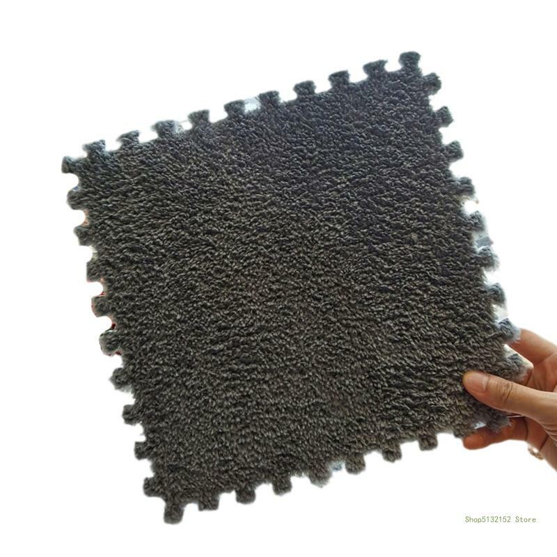 QX2E 1 Stück ineinandergreifende Schaumstoffmatte, einfarbig, flauschiger Teppich, Puzzle, Bodenfliesen, Plüschbereich, Teppich,