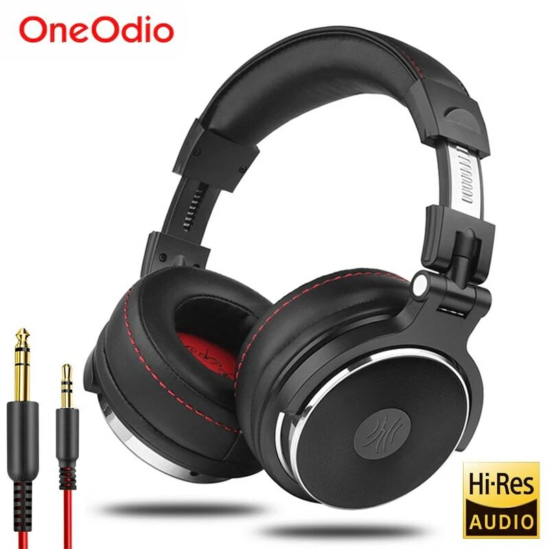 Oneodio ecouteurs avec fil Casque de studio hi-fi professionnel pour DJ avec micro, pour téléphone et PC