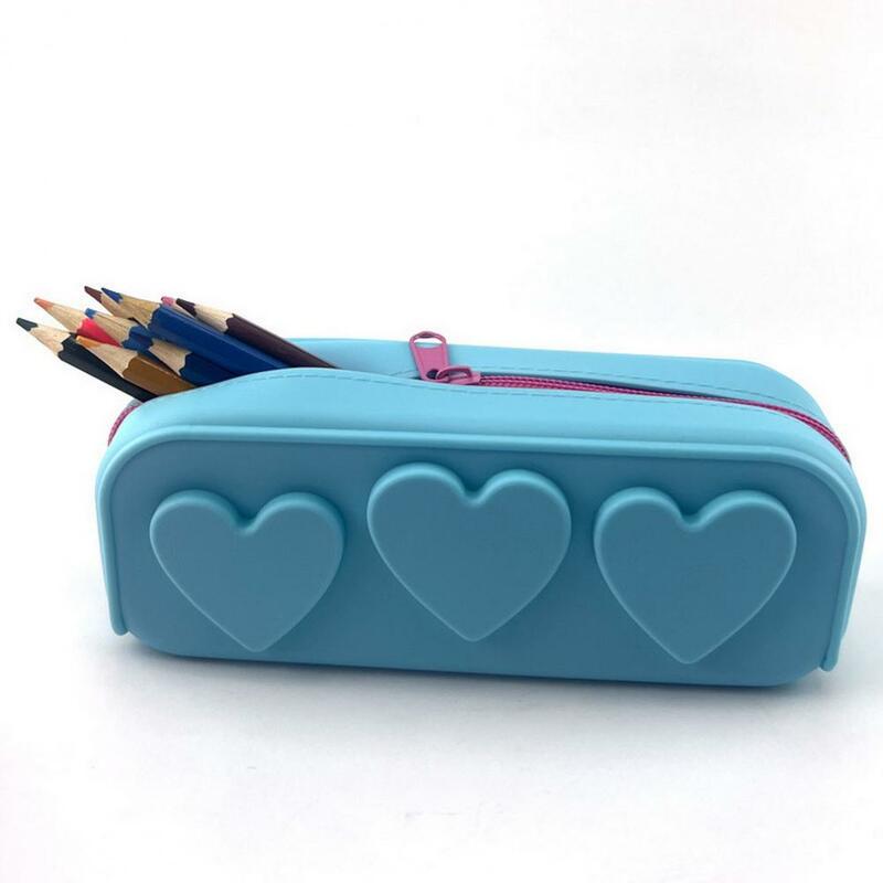 Makeup Brush Holder Mini Pen Silicone Storage Bag Cosmetic Supplies Stationery Bag Pencil Pouch Beauty Organizer Bathroom Supply