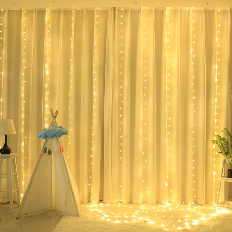 Luci decorative a LED per le vacanze di natale luci per tende con illuminazione a distanza della ghirlanda della stringa della camera da letto delle fate con telecomando.