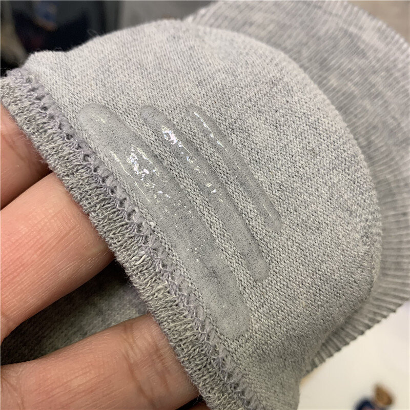 Chinelos masculinos de algodão silicone transparente antiderrapante, meias de urso dos desenhos animados, moda verão e outono, 5 pares por lote
