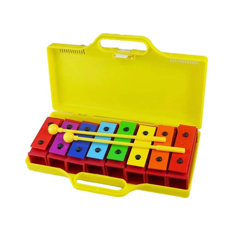Xylophon mit Fall glatte Oberfläche motorische Fähigkeiten lernen Kindergarten Metalls chl üssel abgestimmtes Instrument 8 Noten Glockenspiel Xylophon