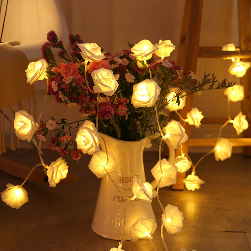 3m imitação de rosa flor led luz tira usb luzes de fadas rgb luz de néon corda iluminação guirlanda lâmpada quarto decoração da sua casa lâmpada