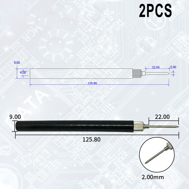 2 Stuks Multimeter Veertest Sonde Tip Geïsoleerde Test Haak Connector 128Mm Accessoires Elektrisch Gereedschap Onderdelen Vervangen