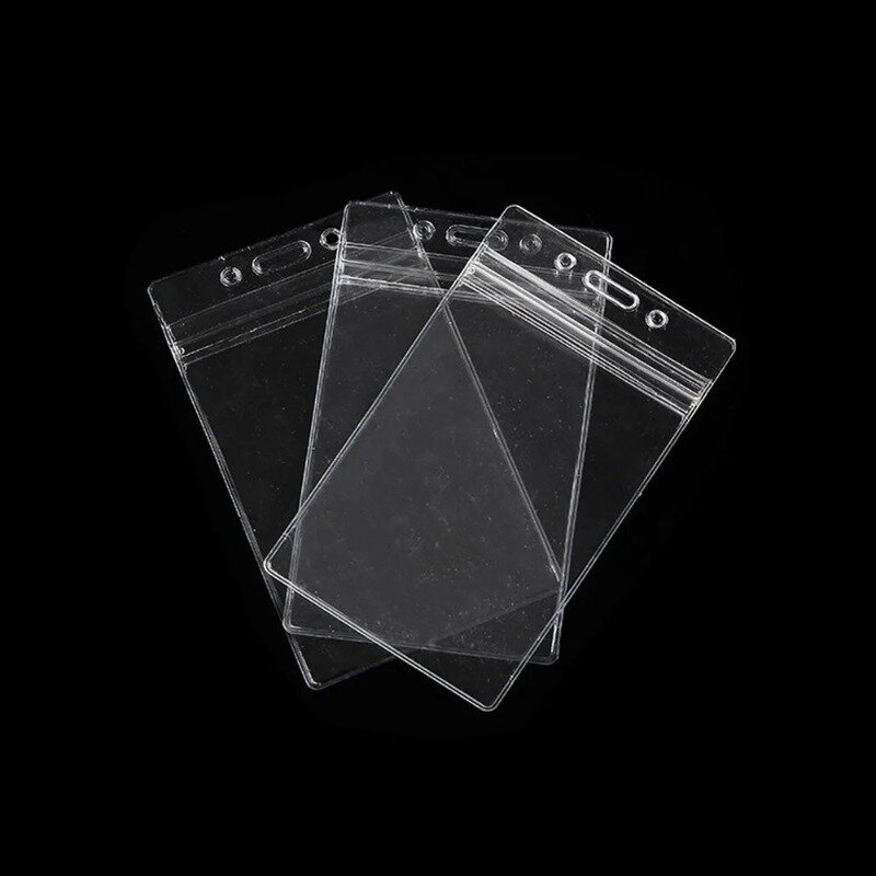 10pcs/set Clear PVC Soft Transparent Waterproof Protecting Card Holders Work Exhibition ID Credit Card Name Card Holder Cover