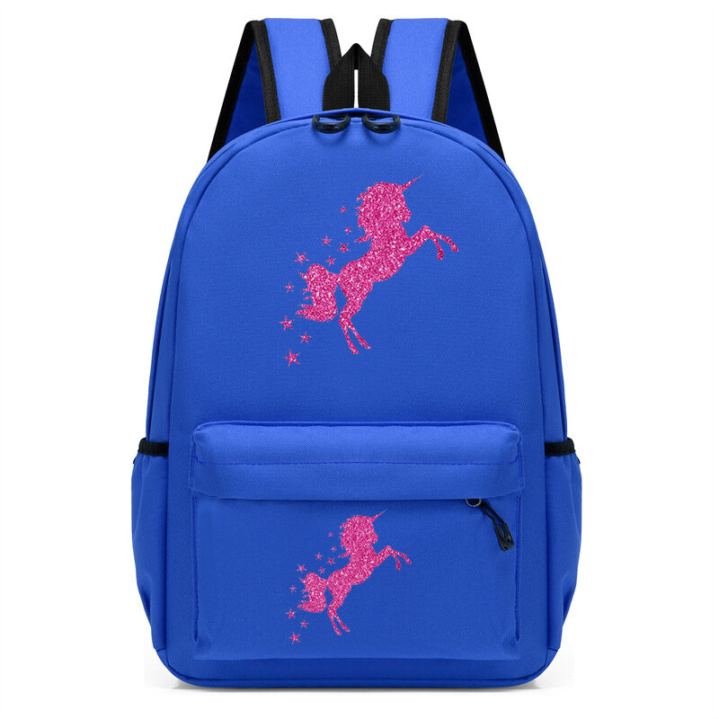 Children's Cartoon Pink Horse Backpacks for Teenager Cute Kindergarten Schoolbag Anime Book Bag Boys Girls Animal Bagpack