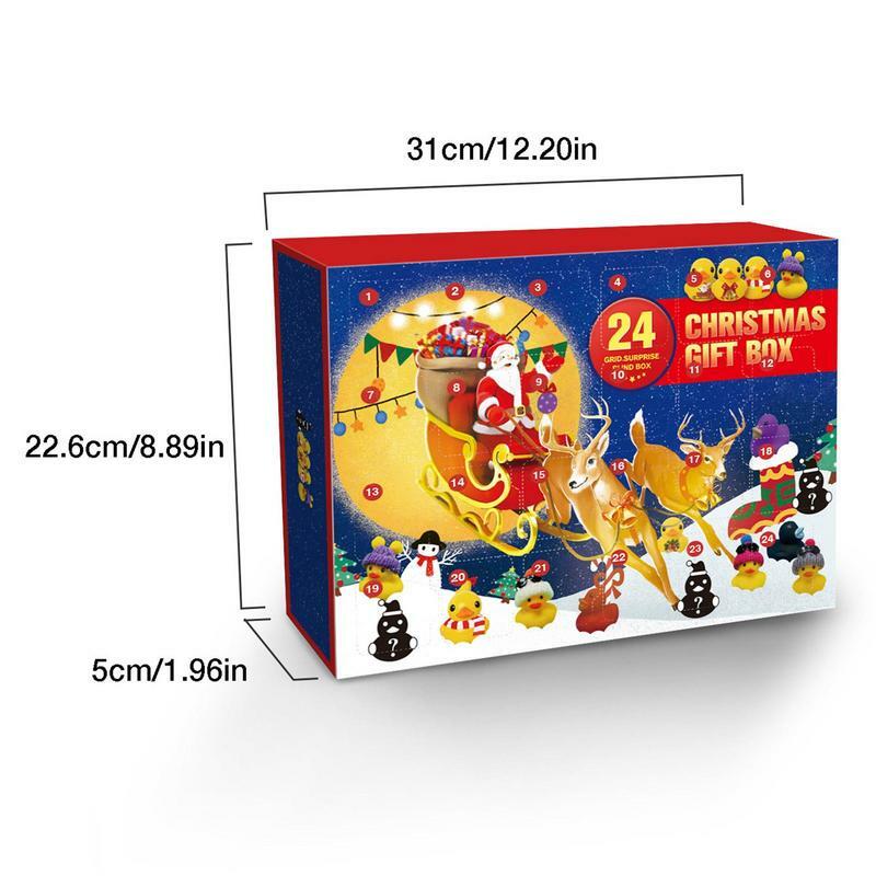 Gummi Enten Advents kalender Weihnachten Countdown Kalender Bad Spielzeug 24 stücke Weihnachten Countdown-Kalender mit 24 verschiedenen Gummi