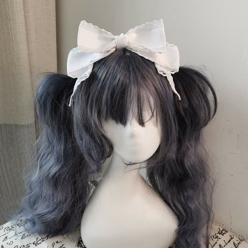 Diadema de lolita para dama, diadema de muñeca con lazo grande, horquilla hecha a mano, accesorios de cosplay KC, accesorios para el cabello japoneses de Anime