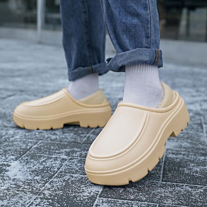 STRONGSHEN Waterproof Winter Women Cotton Slippers Female Fashion Non-Slip Indoor Plush Home Footwear Outdoor Platform Shoes