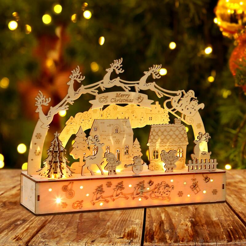 3D деревянная головоломка ручной работы Рождественская музыкальная шкатулка настольная Рождественская декоративная модель