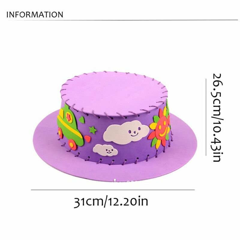 Cappello EVA cucito a mano artigianato fai da te per bambini fiori animali artigianato artistico 3D giocattoli per l'asilo
