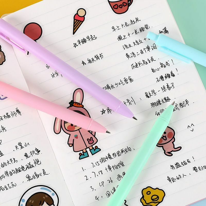 Mohamm 1Pc Macaron serii Cartoon naciśnij żel kreatywne artykuły piśmienne długopis szkolne