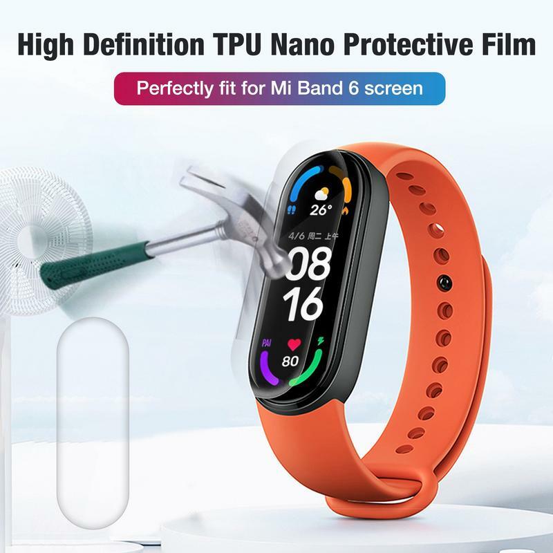 1/5/10pcs Hydrogel Protective Film For Watch For Xiao mi Mi Band 6 Screen Protecto Soft Film Smartwatch TPU Covering Full Screen