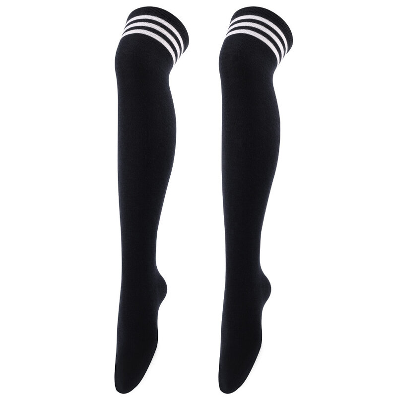 Women Over Knee Thigh High Socks Academic Style Striped Long Socks Over The Knee Stockings Ladies Girls WarmKnee Cosplay Socks