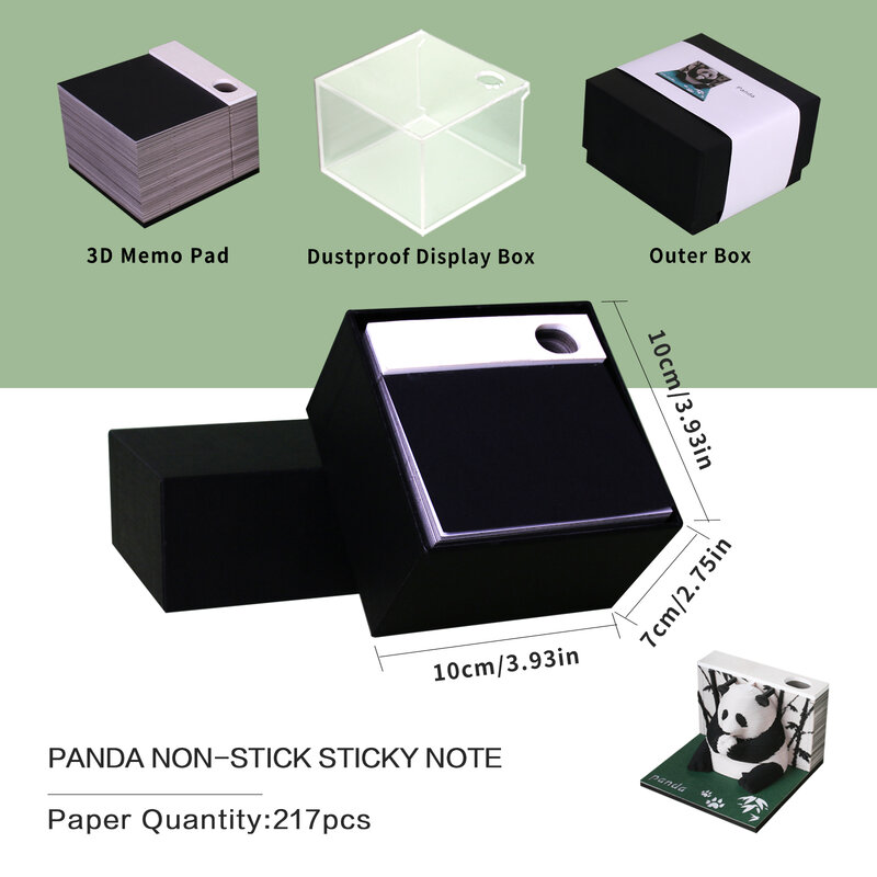 Omoshiroi كتلة ثلاثية الأبعاد المفكرة مصغرة الباندا ورقة نموذج 217 ورقة مذكرة منصات لطيف ملاحظة ورقة كتلة ملاحظات ثلاثية الأبعاد لوحة مذكرة لزجة الاطفال الهدايا