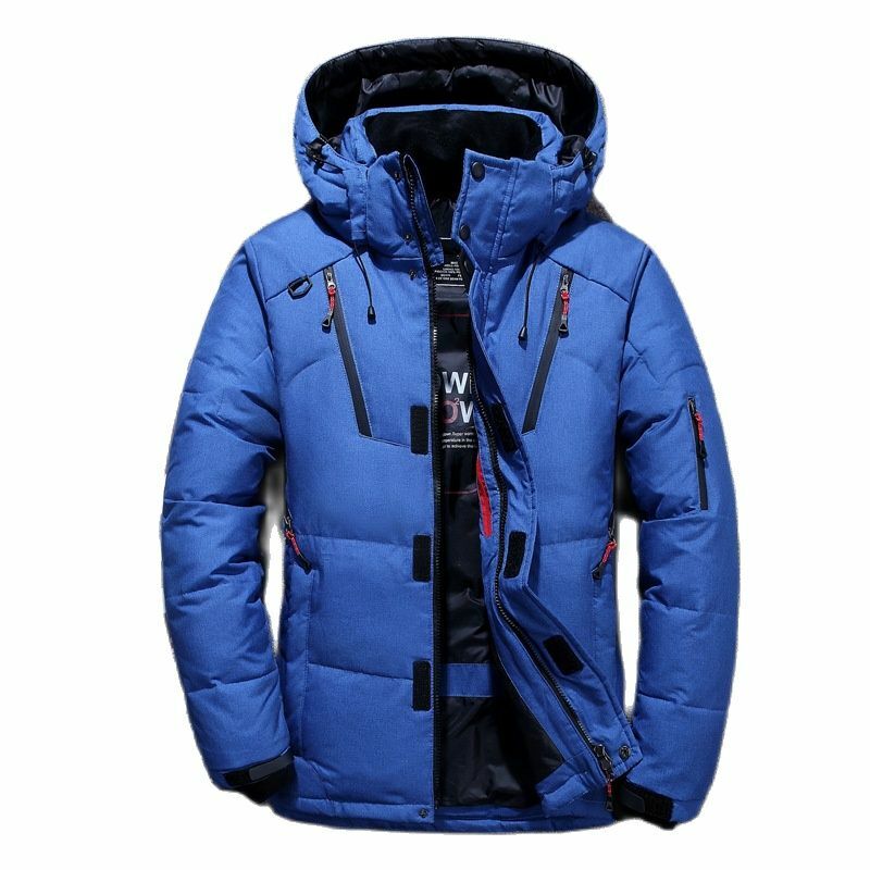 Jaket parka bertudung untuk pria, jaket penahan angin salju hangat tebal, mantel parka bertudung untuk musim dingin 20 derajat