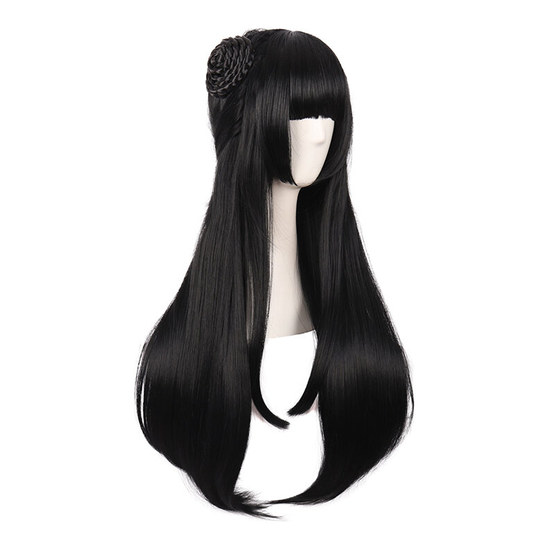 Archaistic Ancient Costume Long Wig Girly Bangs Double Bun Cos