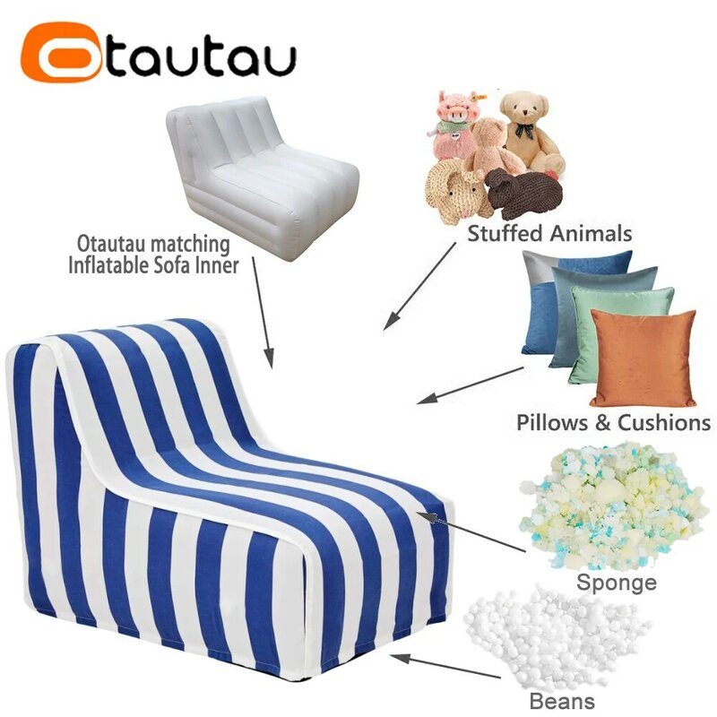 OTAUTAU Outdoor Inflatable Sofa Cover & Inner Air Liner Independent Sales ! Beach Pool Beanbag Lounger Pouf Ottoman Salon SF163