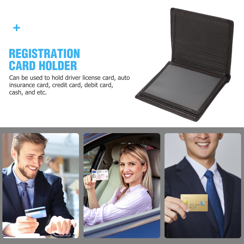 Portefeuille pour hommes, étui pour planificateur de conducteur, porte-documents, assurance et inscription