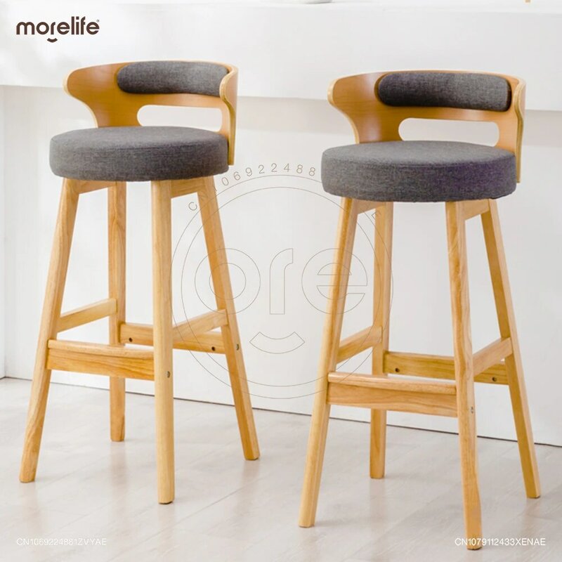 Новинка 2024, креативный современный ретро-стул в скандинавском стиле из массива дерева, барный стул для дома с простым приемом, роскошный высокий стул, стул-шезлонг