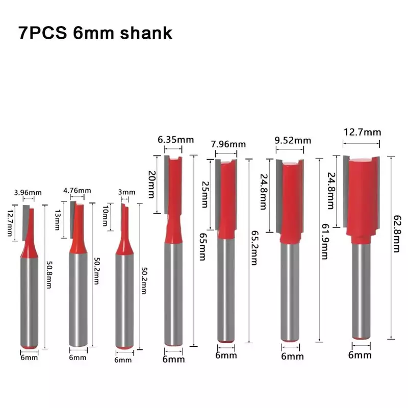 6mm Shank prosto Bit przycinanie drewna narzędzia frez do drewna dłutowanie grawerowanie frez węglikowy frez
