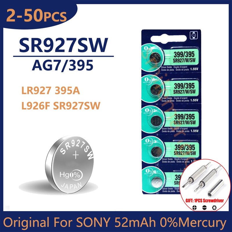 ต้นฉบับสำหรับ Sony SR927SW AG7 395AL926F LR927 395 SR927SW ปุ่ม baterai litium แบตเตอรี่สำหรับนาฬิกาของเล่นเครื่องคิดเลขควบคุมของเล่น