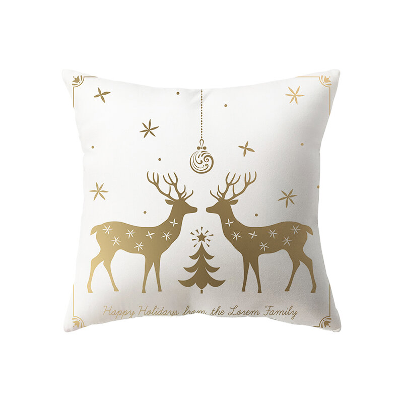 Christmas Theme Snowflake Print Pattern Cushion Cover Home Living Room Sofa Decoration Pillow  