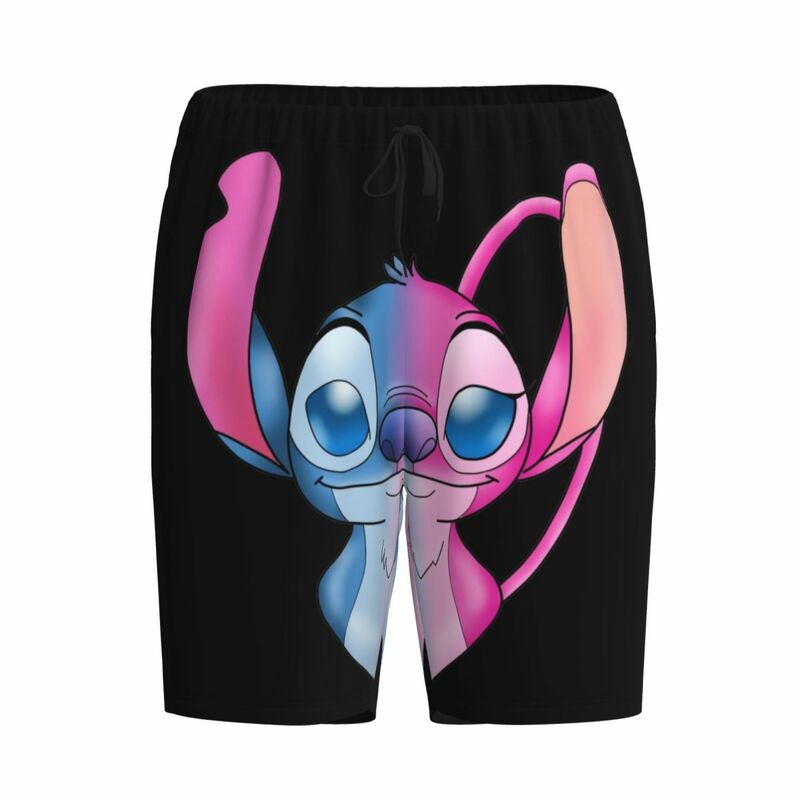 Custom Animation Stitch Pajama Bottoms for Men Lounge Sleep Shorts Drawstring Sleepwear Pjs with Pockets