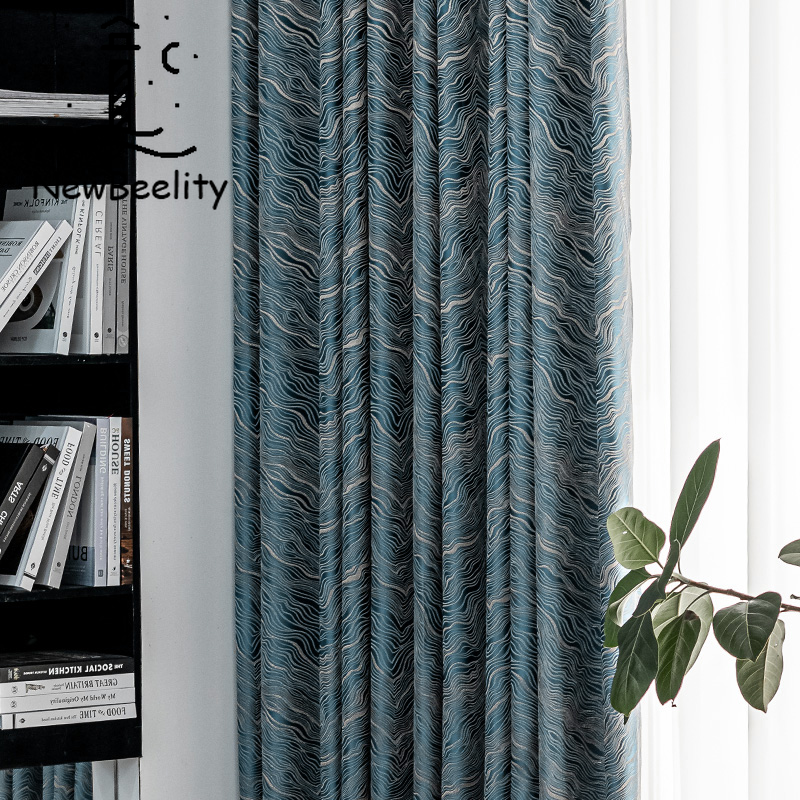 High Level Luxury Curtains High-precision Jacquard Curtains for Living Room Bedroom Modern Nordic Simulation  Window Drapes