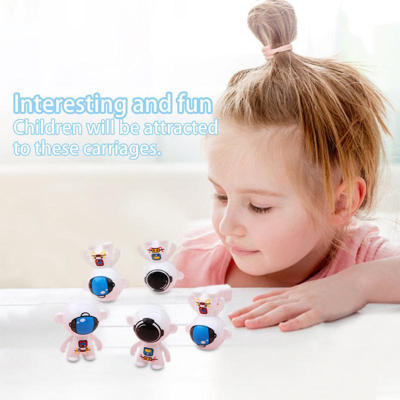 Ornamento invertido de boneca auto-tinta para meninas, astronauta bonito dos desenhos animados e boneco de neve, brinquedos do macaco