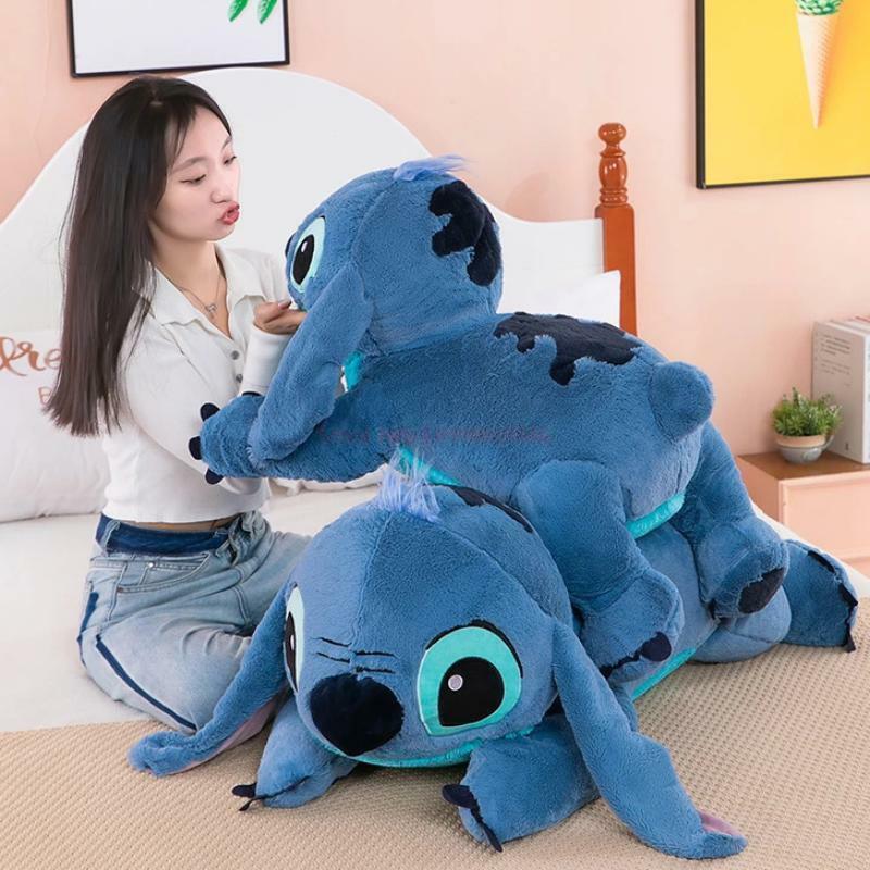 2024 Disney Anime Lilo & Stitch Cartoon Stitch Large Size peluche ragazza divano cuscino per bambini novità giocattolo regalo di natale
