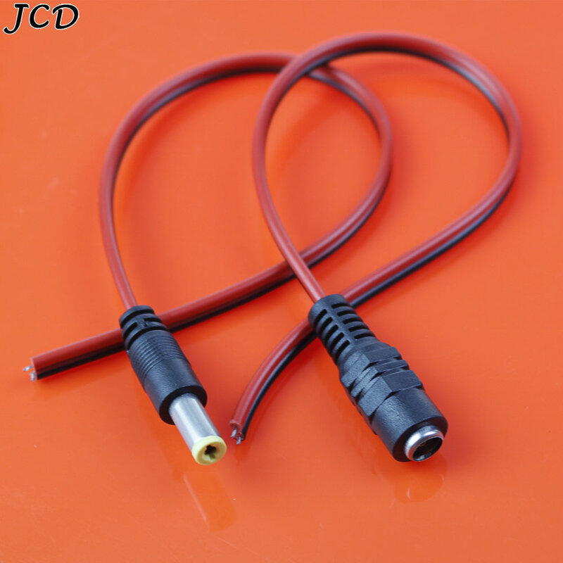 JCD-enchufe macho y hembra de 5,5x2,1mm, Cable de alimentación de 12V CC, Conector de cámara CCTV, extensión trasera de 24V