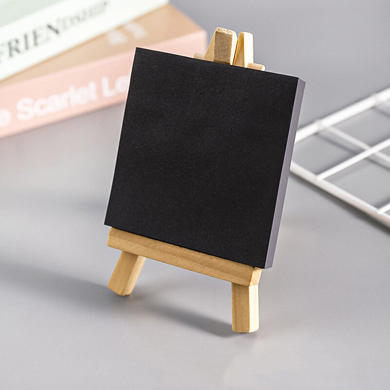 50 Sheets Creative Black Minimalist Sticky Notes Message And Note Paper Solid Color Memo Notebook