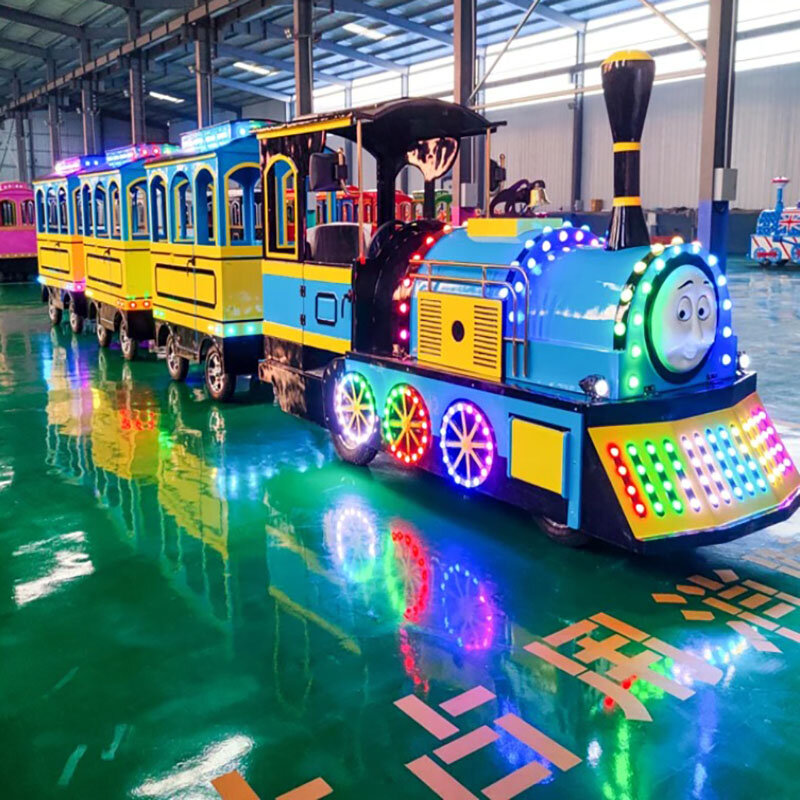 Parque de Atracciones para carnaval al aire libre, tren pequeño para adultos, paseos para niños, tren sin pista eléctrico turístico