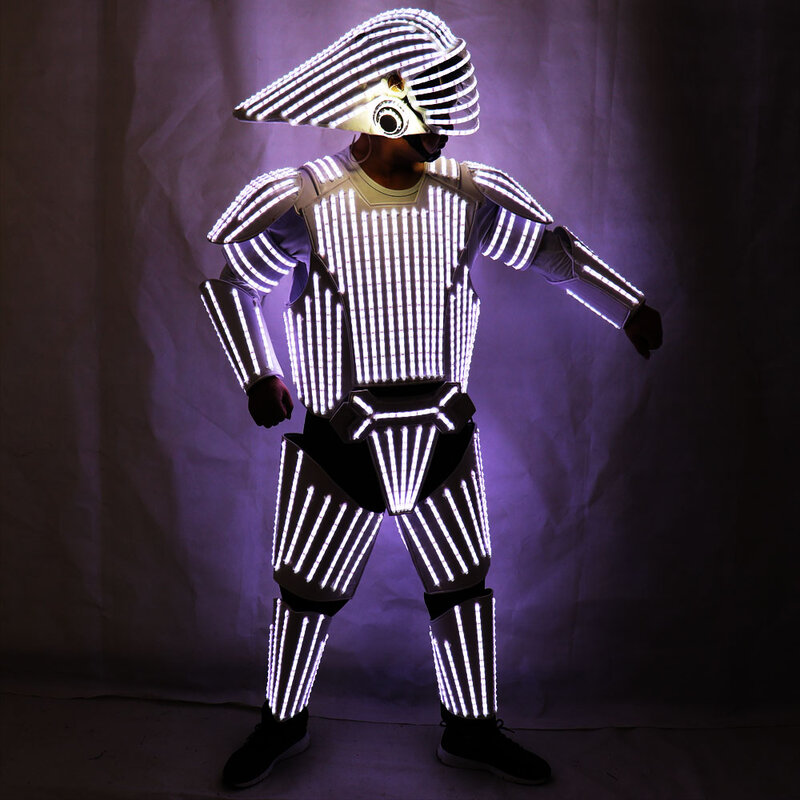 Costume de Scène de Danseur de Robot à LED, Veste Trempée, Tenue de Cosplay Laser pour Boîte de Nuit, ix, brevMasculine