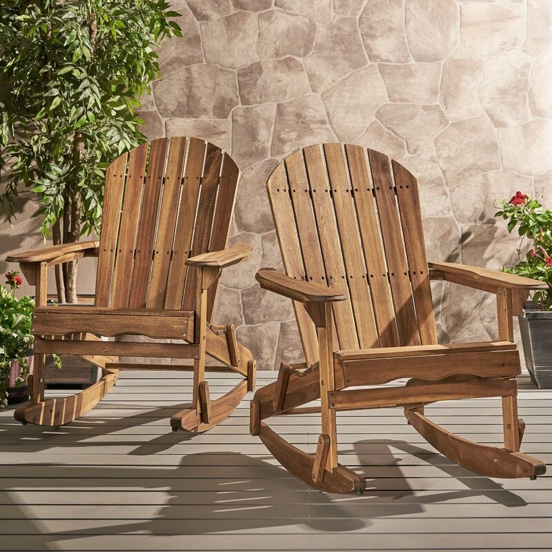 Vivian outdoor drewno akacjowe fotel bujany Adirondack-