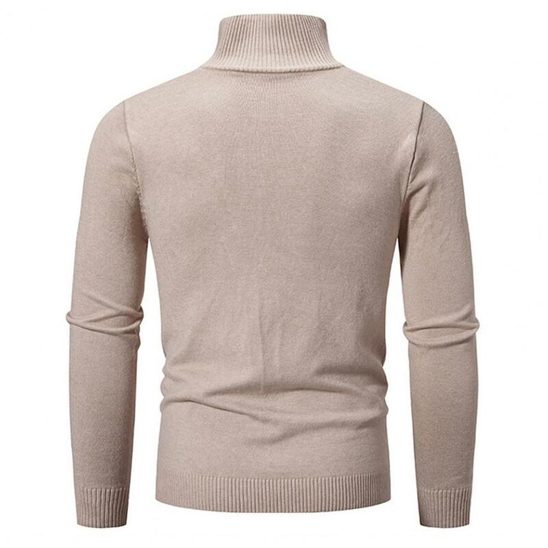 Winter Bottom ing Sweater stilvolle Herren Pullover mit hohem Reiß verschluss Kragen Slim Fit warm elastisch mittellang lässig für Herbst/Winter