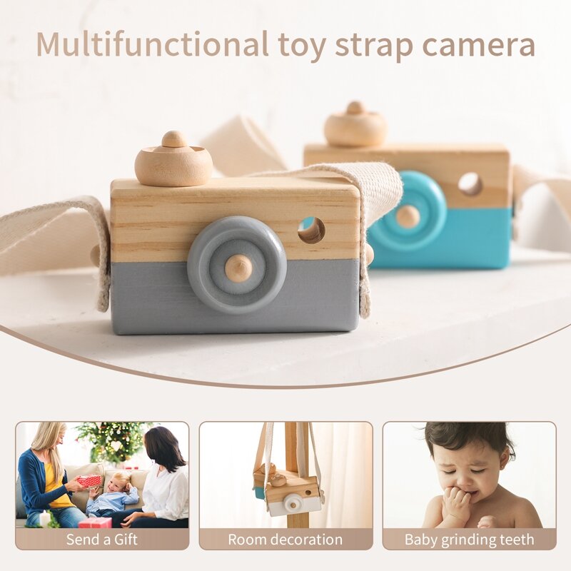 Let's Make – appareil Photo en bois pour bébé, accessoire Photo, photographie, décorations de chambre de bébé, pendentif de mode, produits pour enfants, cadeaux, 1 pièce