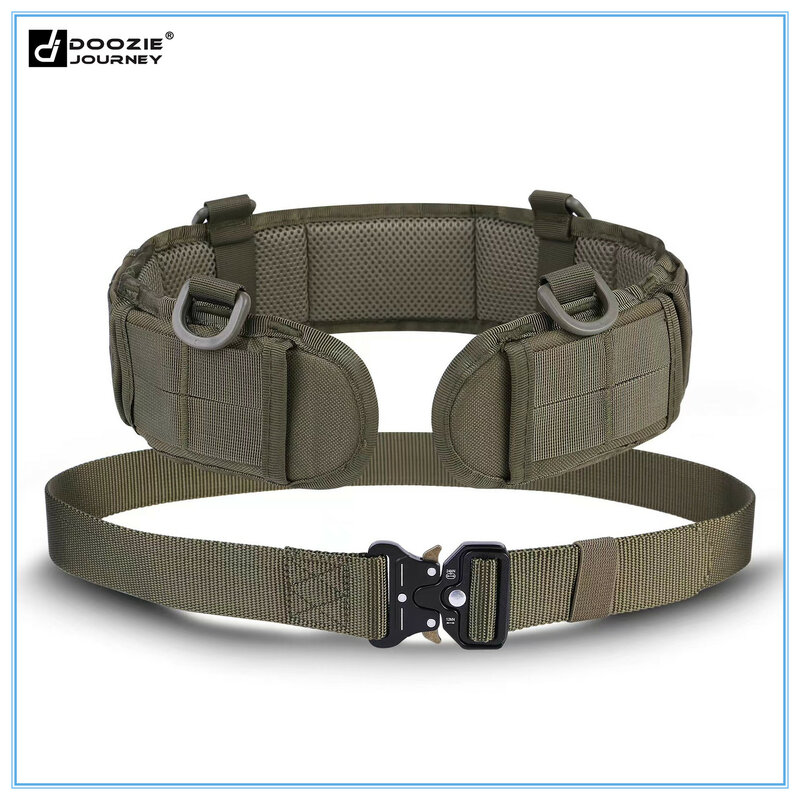 Military Tactical Belt Men Molle Battle Belt Airsoft Army Combat Outdoor CS Hunting Paintball Padded Waist Belt Set Adjustable