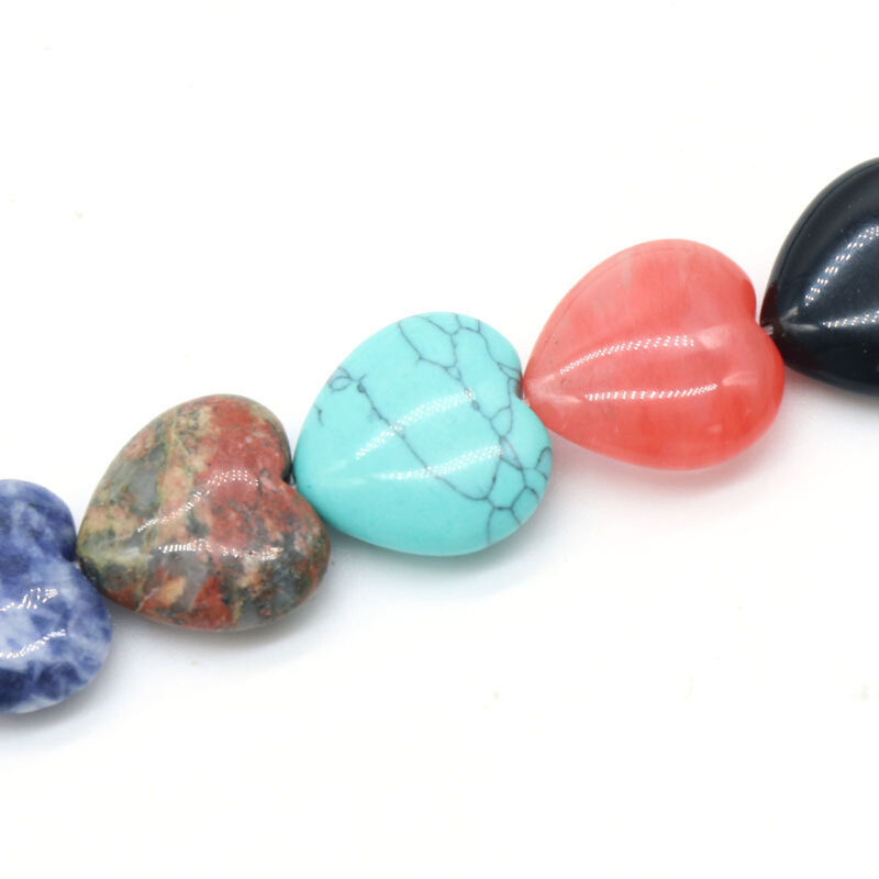 Natural Stone Beads Lover Heart Shape Turquoise Opal Space Bead for Jewelry Making Diy Women Necklace Bracelet Accessories
