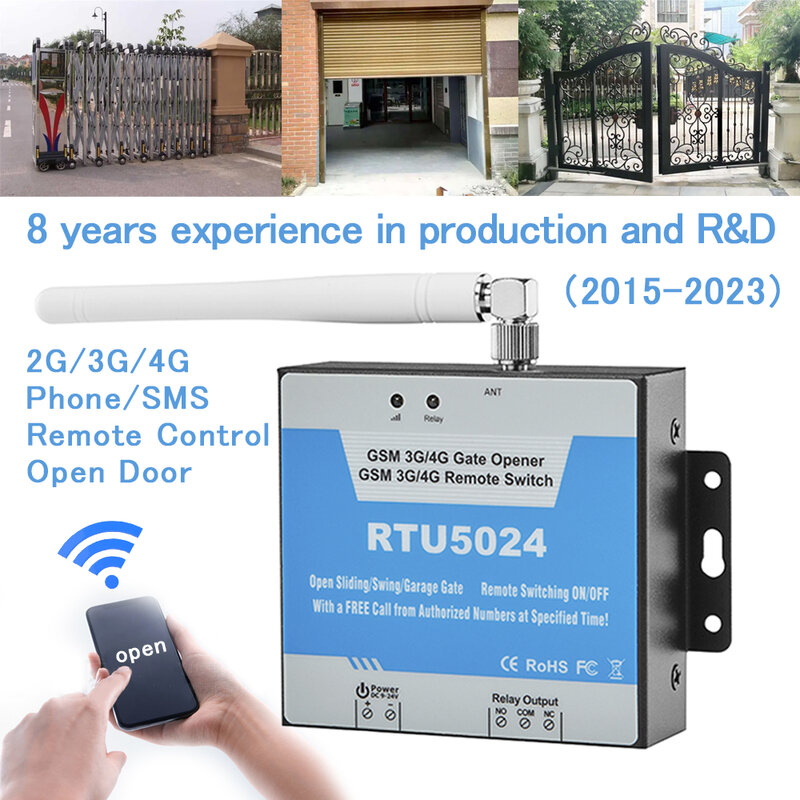 RTU 5024 GSM 2G3G4G Door opener wireless remote door opener relay switch automatic door home security system