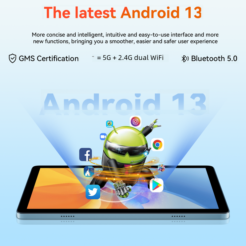 Tableta Adreamer-LeoPad20 10,1, 1280x800 IPS, Octa Core, Android 13, 3GB de RAM, 32GB de ROM, Bluetooth, WiFi, batería de 6000mAh