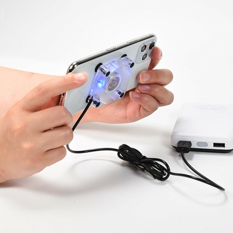 Mini Mobiele Telefoon Koelventilator Siliconen Zuignap Usb Opladen Koeling Artefact Draagbare Mobiele Kleine En Licht Telefoon Heater