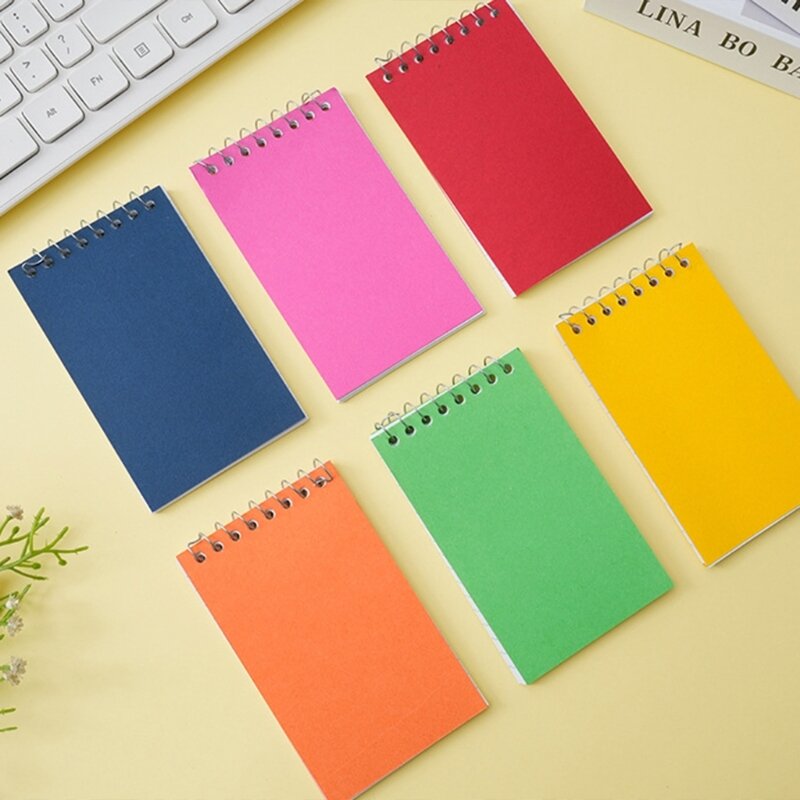 6x Notebook Wirebound Notebook Alat Tulis Notebook Saku Kawat untuk DropShipping Kantor Rumah