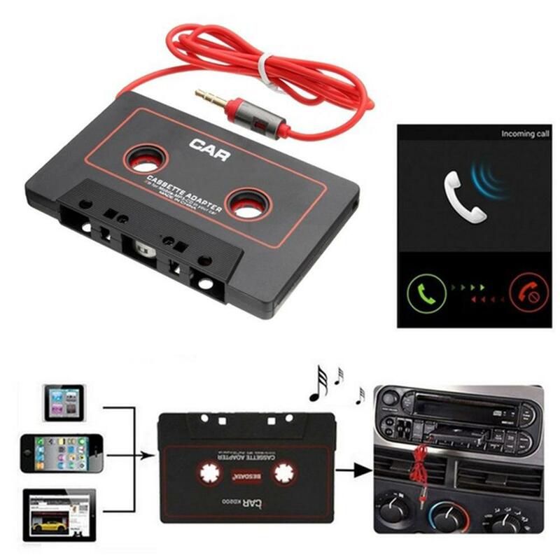 Áudio Cassete Adaptador Aux Cabo, 3.5mm Jack para MP3, iPod Player KY, Acessórios estéreo para carro